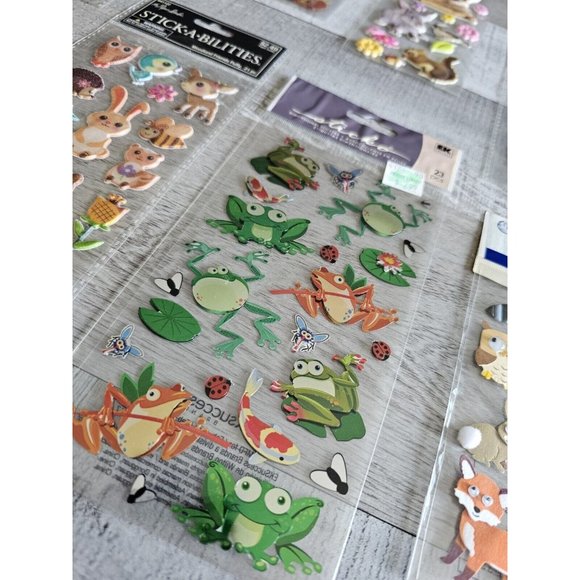 Sticker Lot Woodland Animals Fox Frogs Deer + Scrapbooking 3D Stickers RARE #47 - Picture 3 of 9